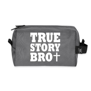 True story bro - Recycled Toiletry Zip Bag - anthracite - Front