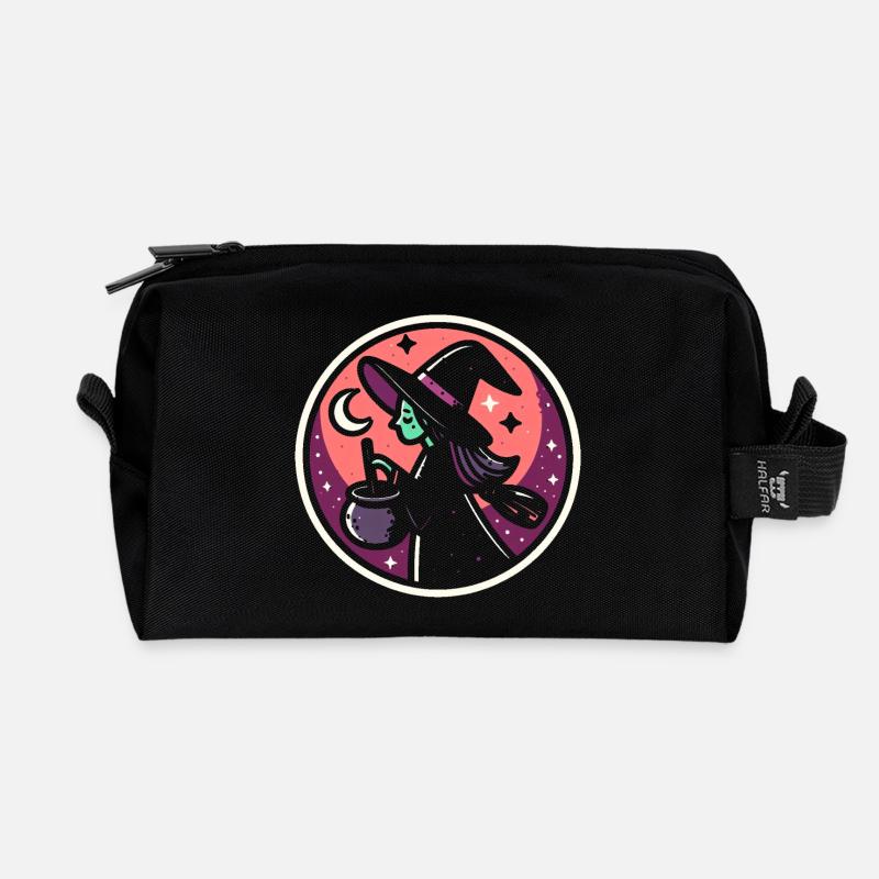 Hexe Comic - Recycelte Kulturtasche - Schwarz