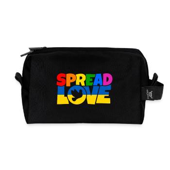 Spread Love Shirt Design - Recycelte Kulturtasche - Schwarz - Vorne
