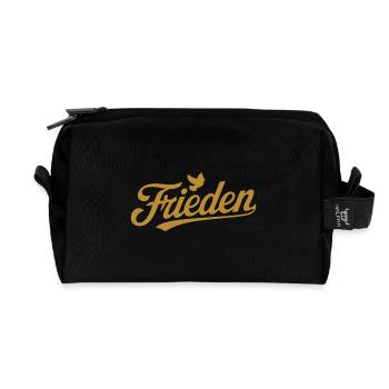 Einfach Frieden für alle - mit Friedenstaube - Recycelte Kulturtasche - Schwarz - Vorne