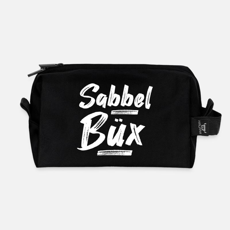 Sabbelbüx Plattdeutsch - Recycelte Kulturtasche - Schwarz