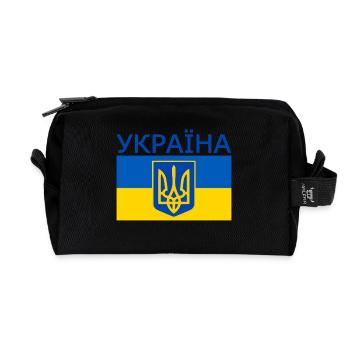 Ukraine - Recycled Toiletry Zip Bag - black - Front