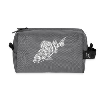 Barsch Fisch Design für Raubfisch Angler - Recycelte Kulturtasche - Anthrazit - Vorne