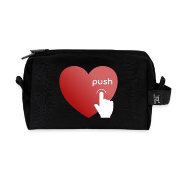 Push my Heart - Recycled Toiletry Zip Bag - black - Front