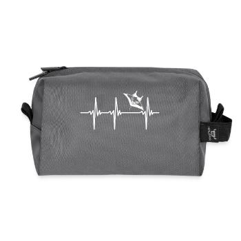 Heartbeat for flying rays - Elegant manta rays - Recycled Toiletry Zip Bag - anthracite - Front
