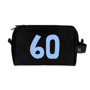 60. 60 JAHRE. 60-JÄHRIGES JUBILÄUM. 60. GEBURTSTAG. - Recycelte Kulturtasche - Schwarz - Vorne
