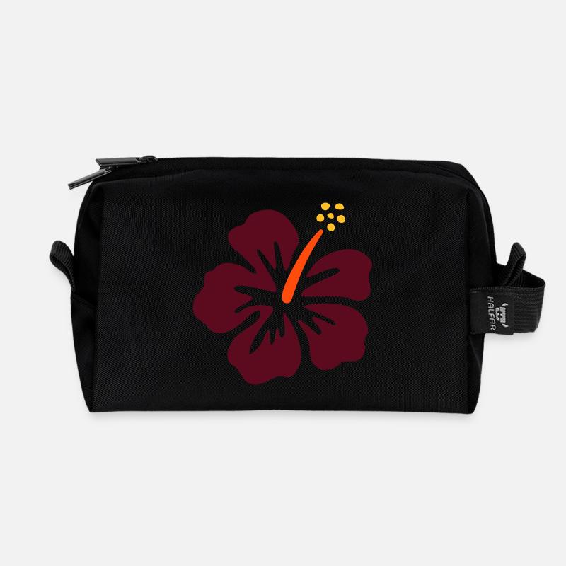 Hibiscus - Trousse de toilette en tissu recyclé - noir