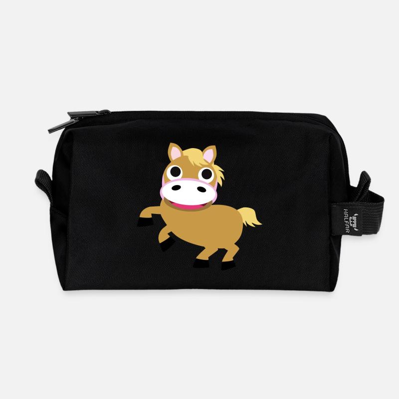Pony - Haflinger - Recycelte Kulturtasche - Schwarz