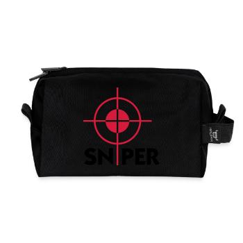 I am a sniper - Recycled Toiletry Zip Bag - black - Front