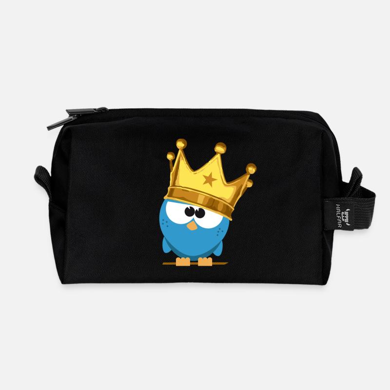 King Birdie - Recycelte Kulturtasche - Schwarz