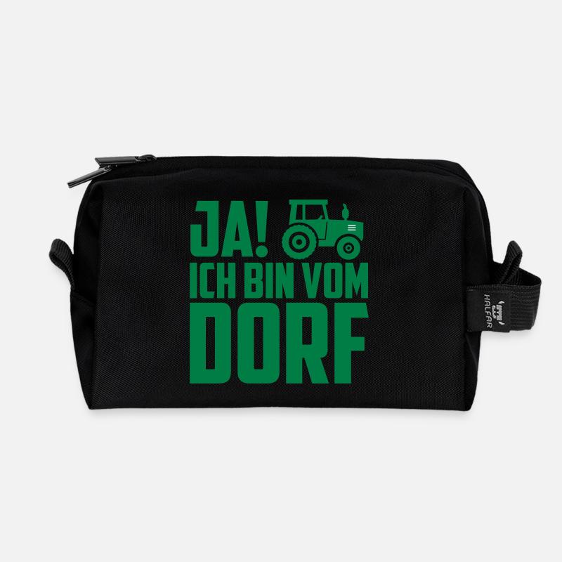 Ich bin vom Dorf - Recycelte Kulturtasche - Schwarz