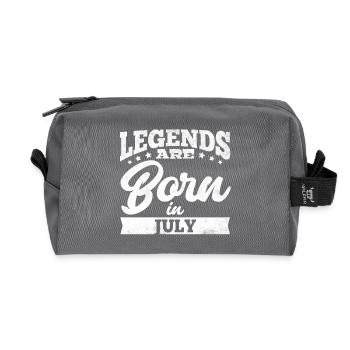 Legends Are Born In July - Recycled Toiletry Zip Bag - anthracite - Front