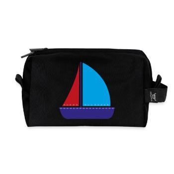 bateau à voile - Trousse de toilette en tissu recyclé - noir - Devant