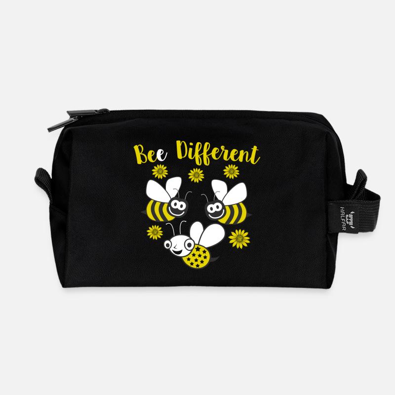 Bee différent - Trousse de toilette en tissu recyclé - noir