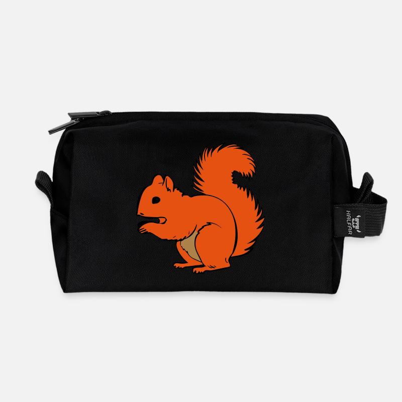 Eichhörnchen - Recycelte Kulturtasche - Schwarz