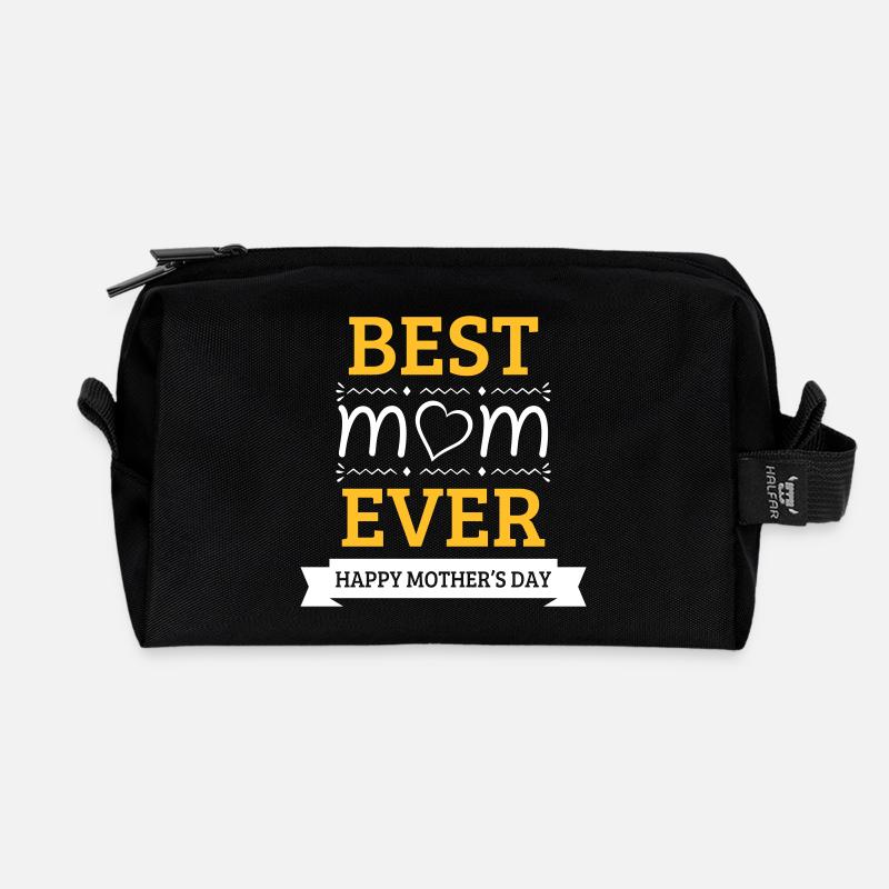 Best Mom Ever - Recycled Toiletry Zip Bag - black