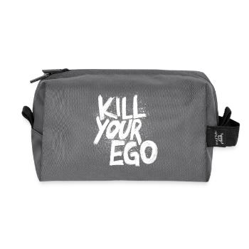 Kill your Ego - Recycled Toiletry Zip Bag - anthracite - Front