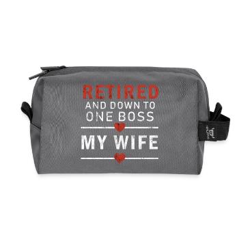 pensioner - Recycled Toiletry Zip Bag - anthracite - Front