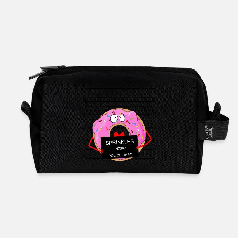 Donut Krapfen Sweet - Recycelte Kulturtasche - Schwarz
