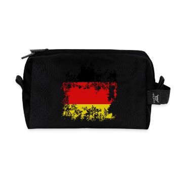 Flagge Deutschland Destroyed Effekt - Recycelte Kulturtasche - Schwarz - Vorne