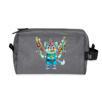Killer Kitty - Recycelte Kulturtasche - Anthrazit - Vorne