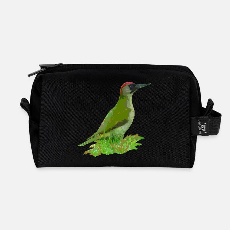 gruenspecht vogel natur - Recycelte Kulturtasche - Schwarz