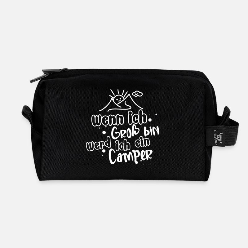 Wenn Ich Groß Bin Werd Ich Camper - Recycelte Kulturtasche - Schwarz