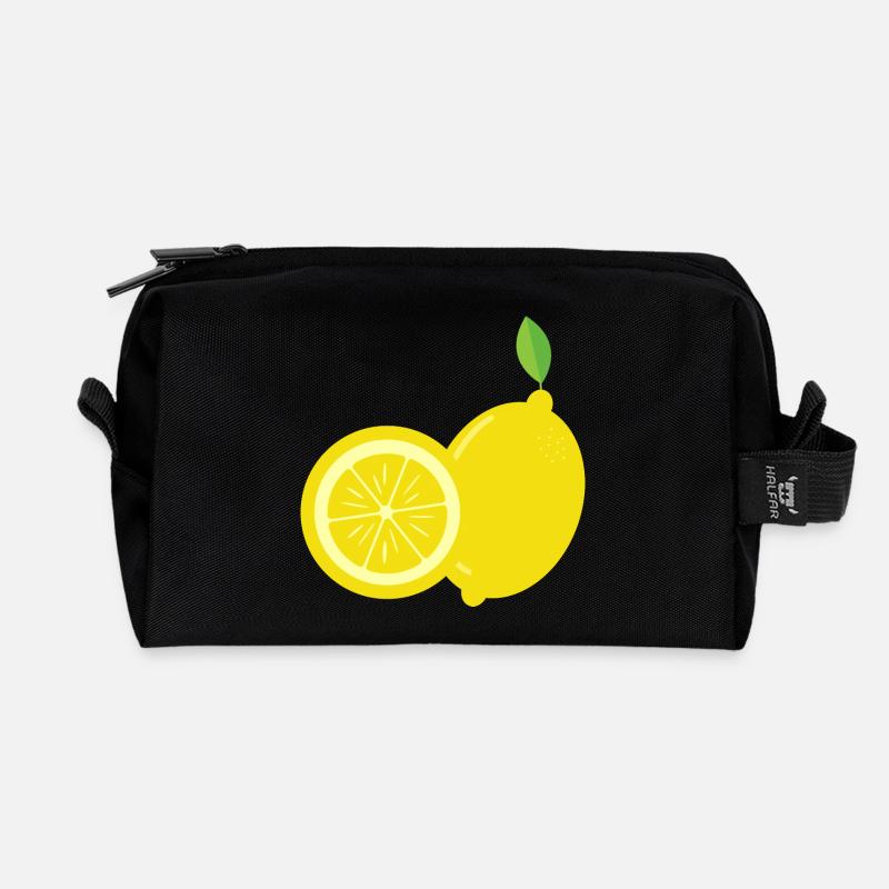 Lemon - Just a lemon - Recycled Toiletry Zip Bag - black