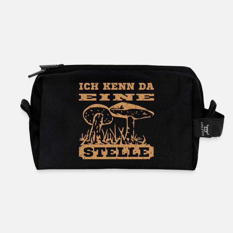 Pilz Motiv - Recycelte Kulturtasche - Schwarz