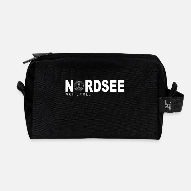 Nordsee - Recycelte Kulturtasche - Schwarz