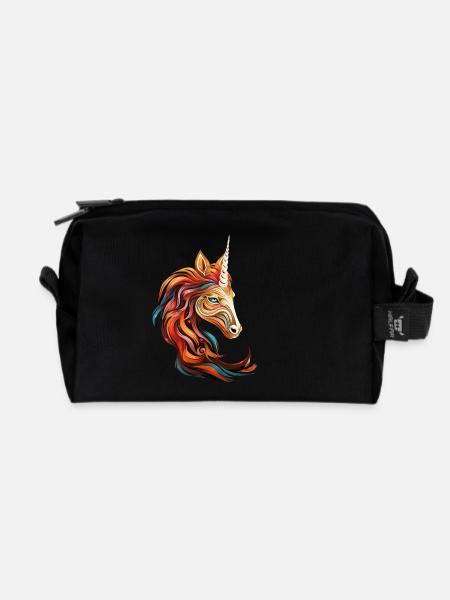 Horse with Colorful Hair: Abstract Art - Recycelte Kulturtasche - Schwarz