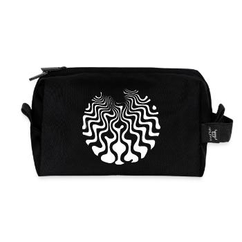 psychedelic waves - curvy sixties Wellen Wasser - Recycelte Kulturtasche - Schwarz - Vorne