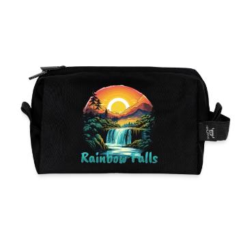 Hawaii Rainbow Falls Sonnenuntergang Design - Recycelte Kulturtasche - Schwarz - Vorne