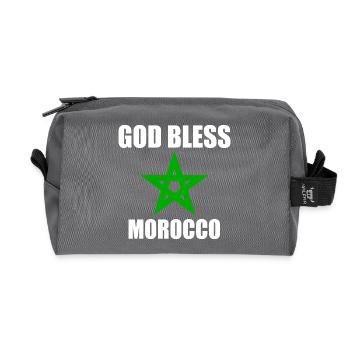 God bless morocco maroc - Trousse de toilette en tissu recyclé - anthracite - Devant