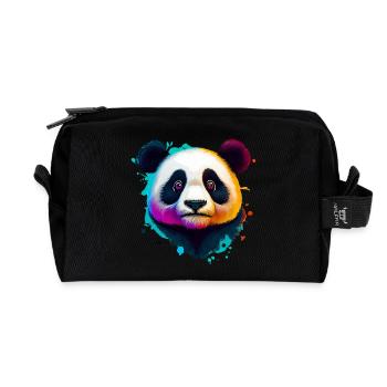 Panda - Recycelte Kulturtasche - Schwarz - Vorne