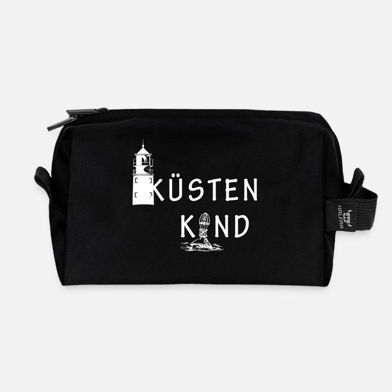 Küstenkind - Recycelte Kulturtasche - Schwarz