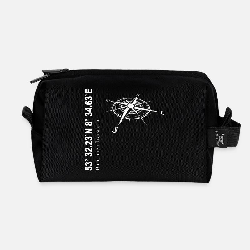 Koordinaten Bremerhaven - Recycelte Kulturtasche - Schwarz