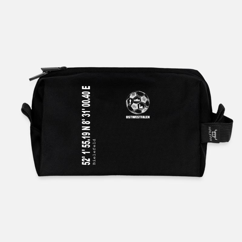 Koordinaten Bielefeld - Recycelte Kulturtasche - Schwarz