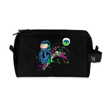 Neon Astronaut Party Design Spraykunst Blickfänger - Recycelte Kulturtasche - Schwarz - Vorne