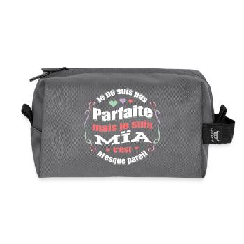 MÏA PARFAITE - PRENOM MÏA - Trousse de toilette en tissu recyclé - anthracite - Devant