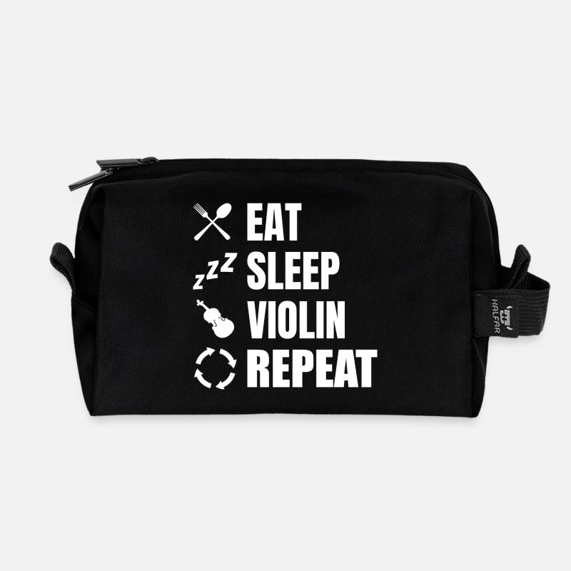 Eat Sleep Violin Repeat - Recycelte Kulturtasche - Schwarz