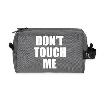 Dont touch me - Recycled Toiletry Zip Bag - anthracite - Front