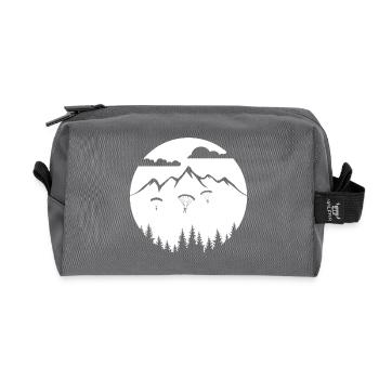 Saut en parachute - de l’adrénaline dans le ciel - Trousse de toilette en tissu recyclé - anthracite - Devant