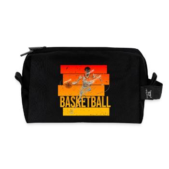 Basketball - Recycelte Kulturtasche - Schwarz - Vorne