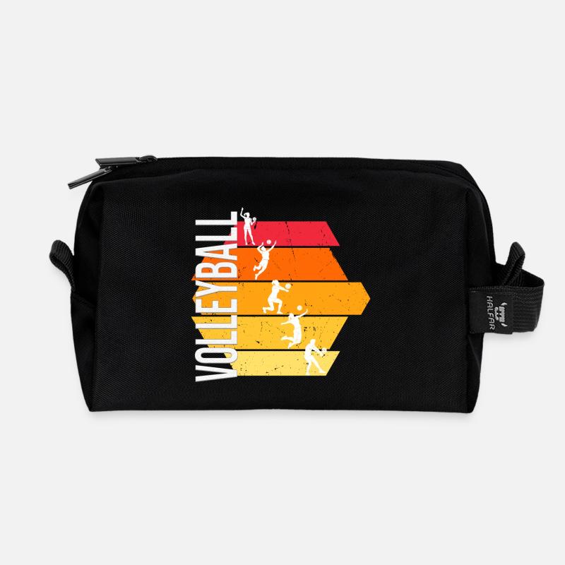 Volleyball - Recycelte Kulturtasche - Schwarz