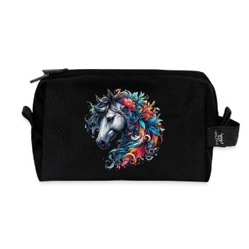 Pferd - Recycelte Kulturtasche - Schwarz - Vorne