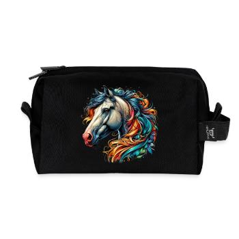 Pferd - Recycelte Kulturtasche - Schwarz - Vorne