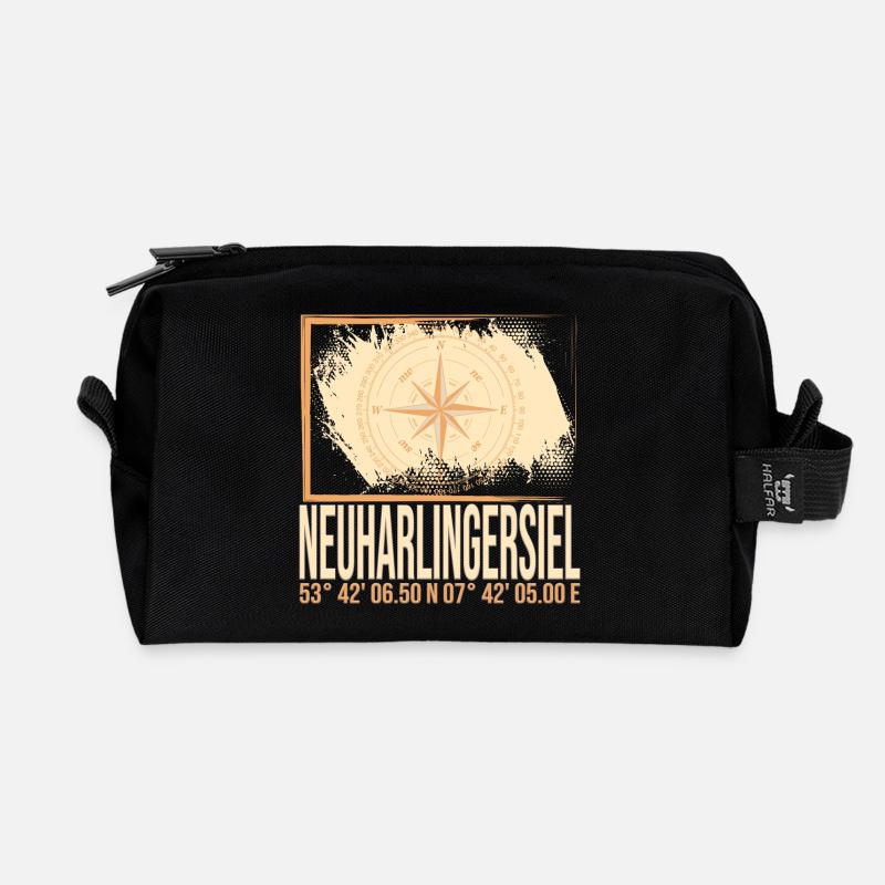 Neuharlingersiel Koordinaten - Recycelte Kulturtasche - Schwarz