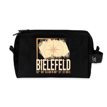 Bielefeld Koordinaten - Recycelte Kulturtasche - Schwarz - Vorne