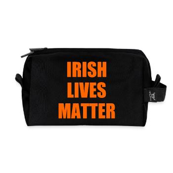 Irish lives matter - Recycled Toiletry Zip Bag - black - Front